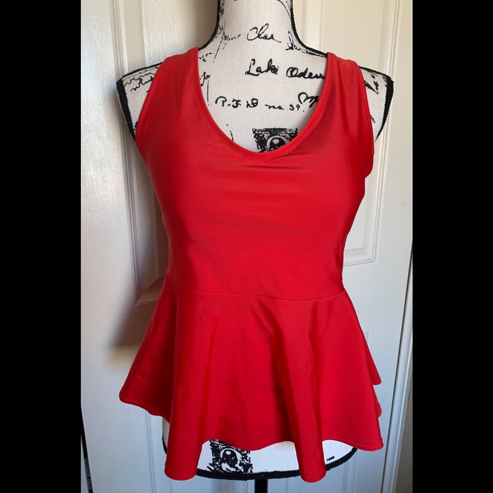 Old Navy Red Peplum Tankini Top